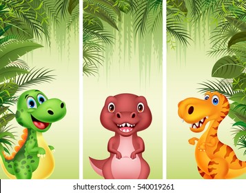 Set of three dinosaur