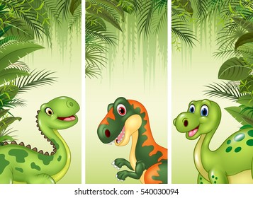 Set of three dinosaur