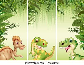 Set of three dinosaur