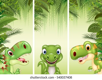 Set of three dinosaur