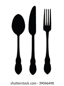 Set Of Three Dishware Silhouette
