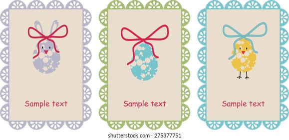 set of three easter card 