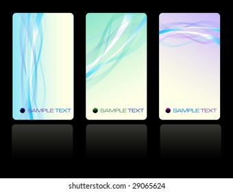set of three elegant business cards