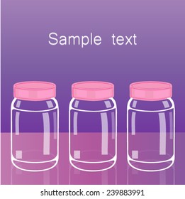 set of three empty glass jars