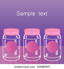 set of three empty glass jars