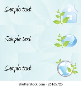 Set of three environmental banners