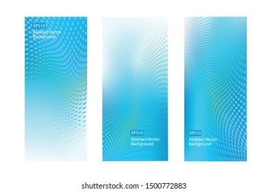 Set of Three EPS10 abstract blue green graphic design vertical background templates for Healthcare and various other communications, artworks, cards, DVDs and much more. With copy space