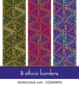 Set of three ethnic borders