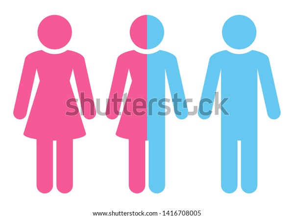 Set Three Figures Female Miscellaneous Male Stock Vector (Royalty Free ...