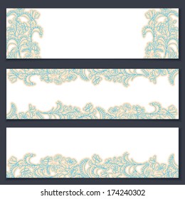 Set of three floral banners