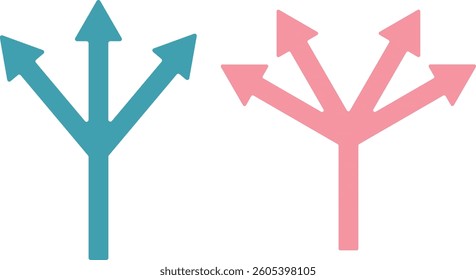 Set of three and four arrow icons