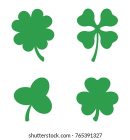 Set Three Four Leaf Clovers Vector Stock Vector (royalty Free 