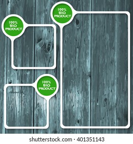 Set of three frames for any text with bio symbol