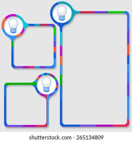 set of three frames for your text and bulb