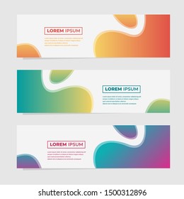 Set of three geometric banner with gradient style template.

Landing page design , promotion banner , website banner.

Vector Illustration