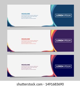 Set of three geometric banner , modern style template design. 

Landing page design , promotion banner , website banner.

Vector Illustration