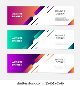 Set Three Geometric Banner Modern Gradient Stock Vector (Royalty Free ...