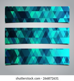 set of three geometric banners for your design