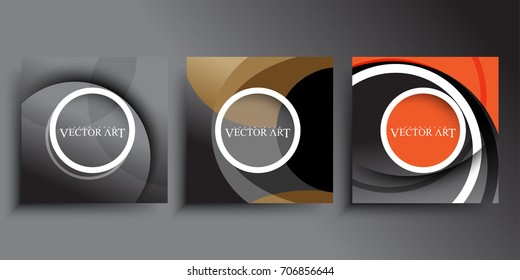 set of three geometric layout. trendy. series, abstract background design. eps10