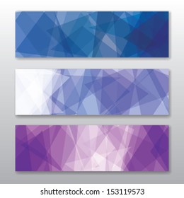 Set of three geometrical web banners