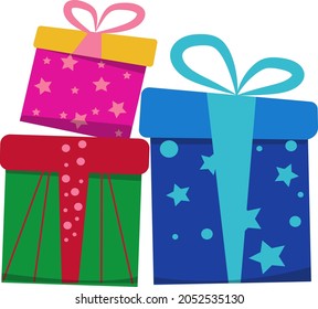 Set of three gift boxes with bows