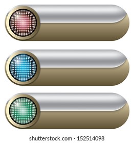 set of three golden buttons