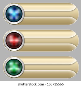 set of three golden buttons