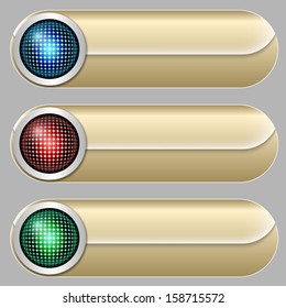 set of three golden buttons