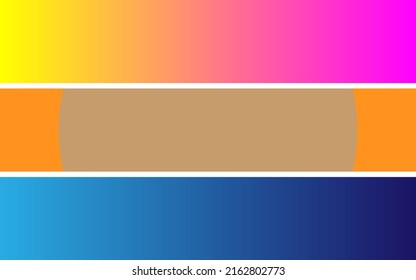 conjunto de tres muescas de degradado ilustración vectorial púrpura y naranja azul eps 10