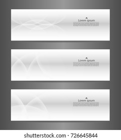 Set three gray abstract modern banner texture. Vector banner background for web banner design