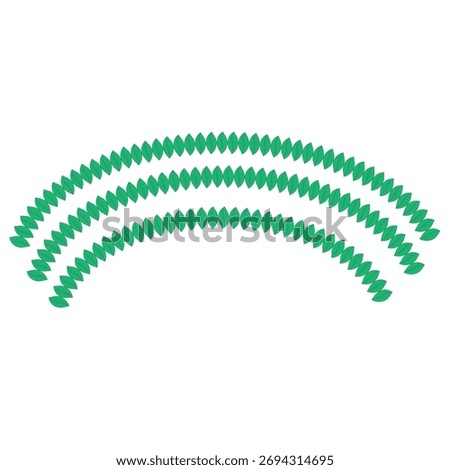 A set of three green flexible conduits are arranged in an arc shape. These are used for electrical wiring, providing protection and flexibility in installations.
