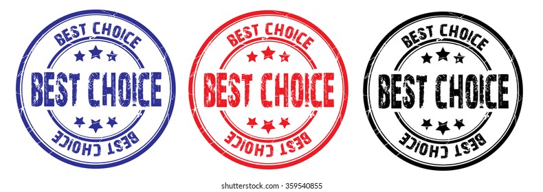 set of three grunge rubber stamp with text "best choice" inside,vector illustration