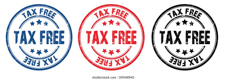 set of three grunge rubber stamp with text "tax free" inside,vector illustration
