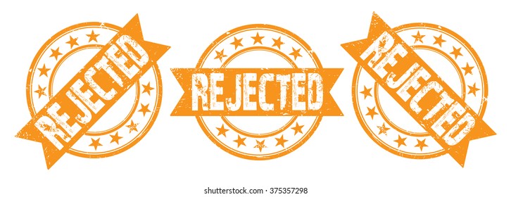 set of three grunge rubber stamps with text "rejected" on white, vector illustration