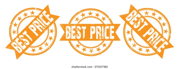 set of three grunge rubber stamps with text "best price" on white, vector illustration