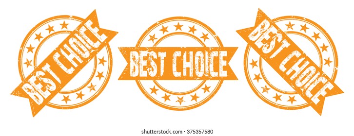 set of three grunge rubber stamps with text "best choice" on white, vector illustration