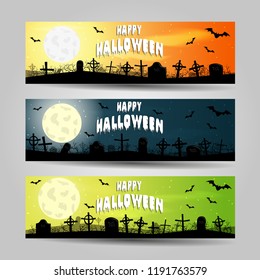 Set of three Halloween banners