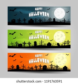 Set of three Halloween banners