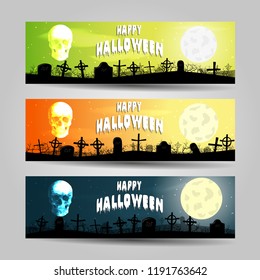Set of three Halloween banners