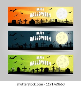 Set of three Halloween banners