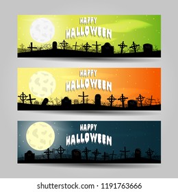 Set of three Halloween banners