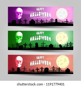 Set of three Halloween banners