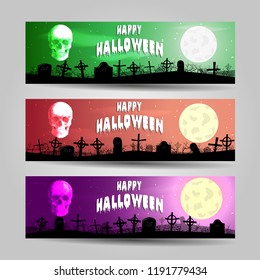 Set of three Halloween banners