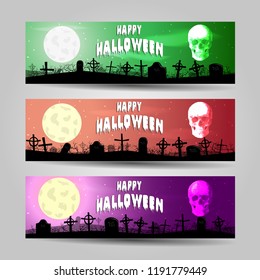 Set of three Halloween banners