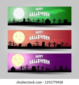 Set of three Halloween banners