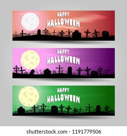 Set of three Halloween banners