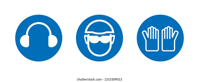 Set of three heath and safety icons