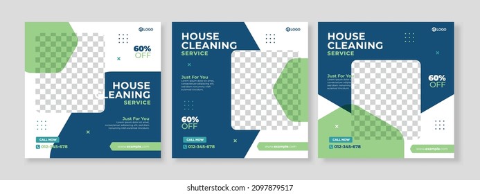 Set of three hexagonal background of travel promotion banner social media pack template premium vector