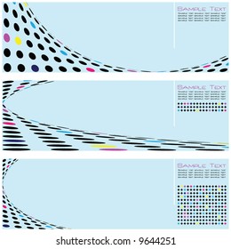 Set of Three High Quality Blue Template Abstract Background Vector Design Illustrations