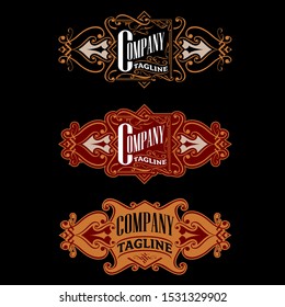 A set of three highly detailed Art Nouveau frames featuring intricate symmetrical scrollwork, floral motifs, and vintage flourishes. Presented in distinct color palettes including classic black and tan, rich burgundy, and warm ochre, these vector templates are perfect for luxury product labeling, premium certificates, wedding invitations, and high-end antique-style branding.